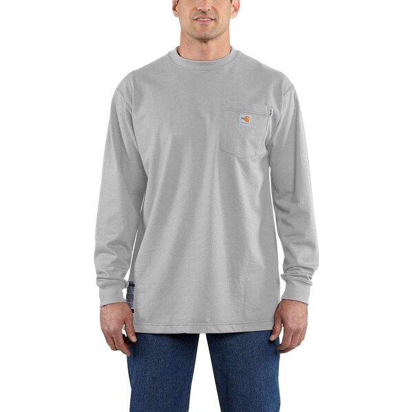 Carhartt FR Cotton Long Sleeve Closeout Shirt in Light Gray